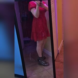 Altar'd State Vibrant Red Dress